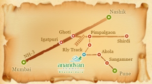 small-map on how to reach bhandardara
